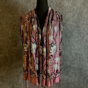 PURPLE FLORAL SCARF / SHAWL